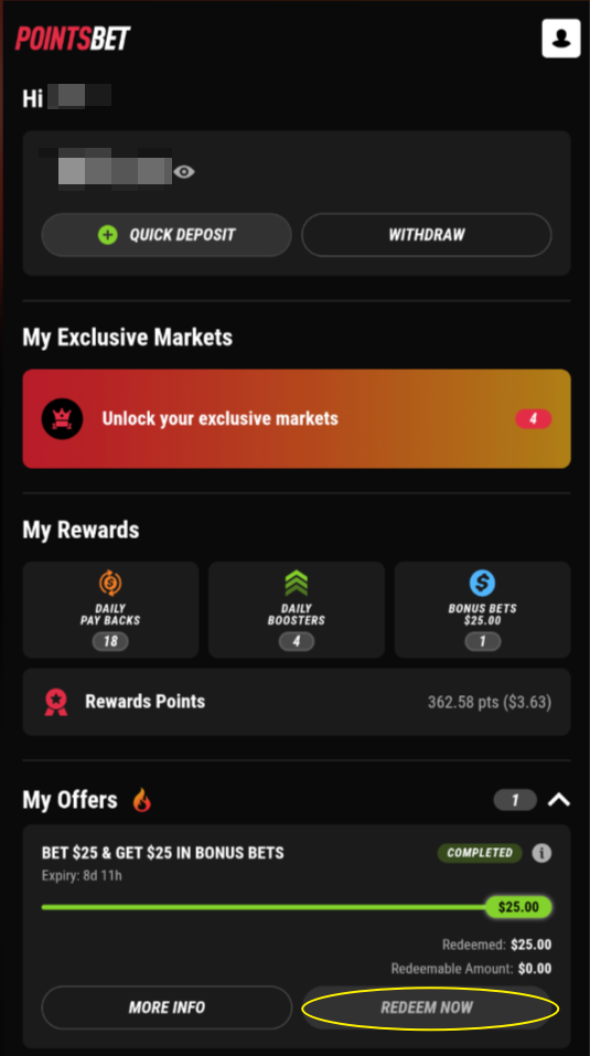 How do I redeem my Bet & Get Tokens? – PointsBet Australia